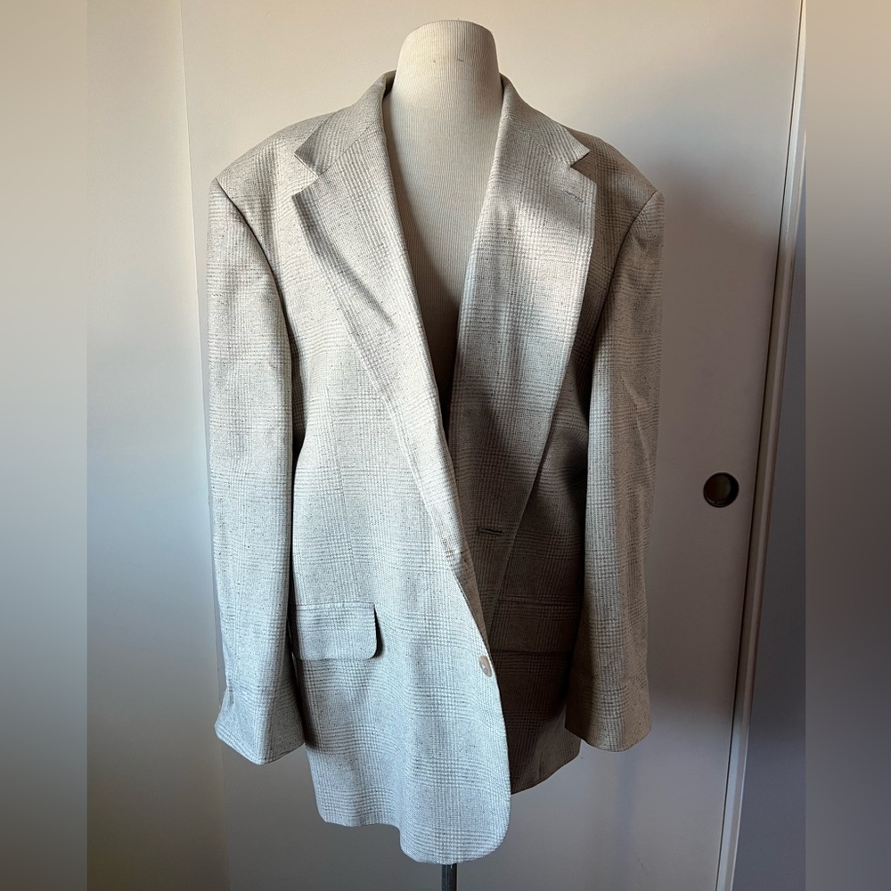 Vintage  Wool Silk Oversized Blazer - Timeless